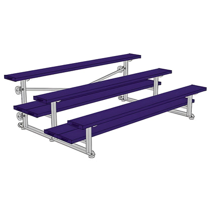 Bleacher - 7-1/2 ft. (3 Row - Double Foot Plank) - Tip & Roll -  BLDP-375TRGPC