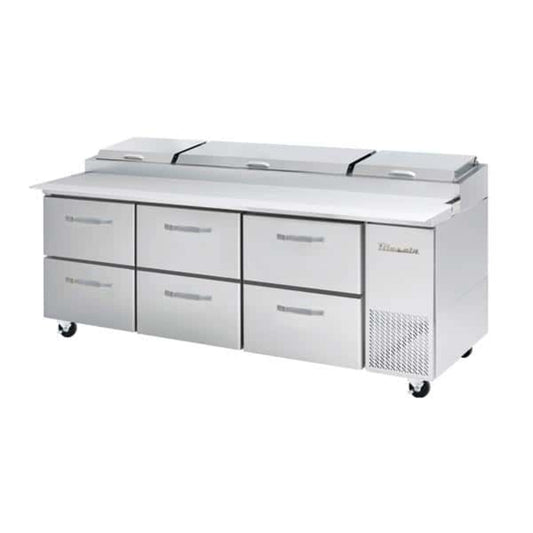 Blue Air BAPP93-D6-HC | 93" Wide 6 Drawer Pizza Prep Table - BAPP93-D6-HC