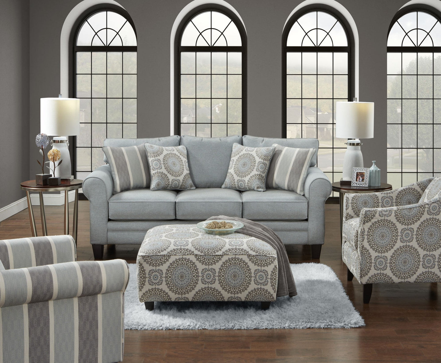 Modway Furniture 1144 Transitional Sleep Sofa - Coastal Style with Reversible Cushions & Stain-Resistant Fabric - 1144 Grande Glacier Sleeper