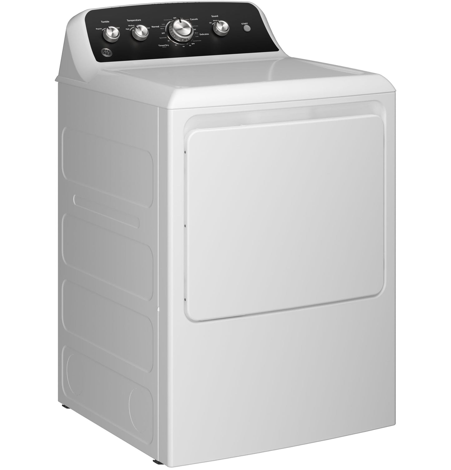 GE APPLIANCES GTD48EASWWB GE(R) 7.2 cu. ft. Capacity Electric Dryer with Up To 120 ft. Venting and Extended Tumble - GTD48EASWWB-KT