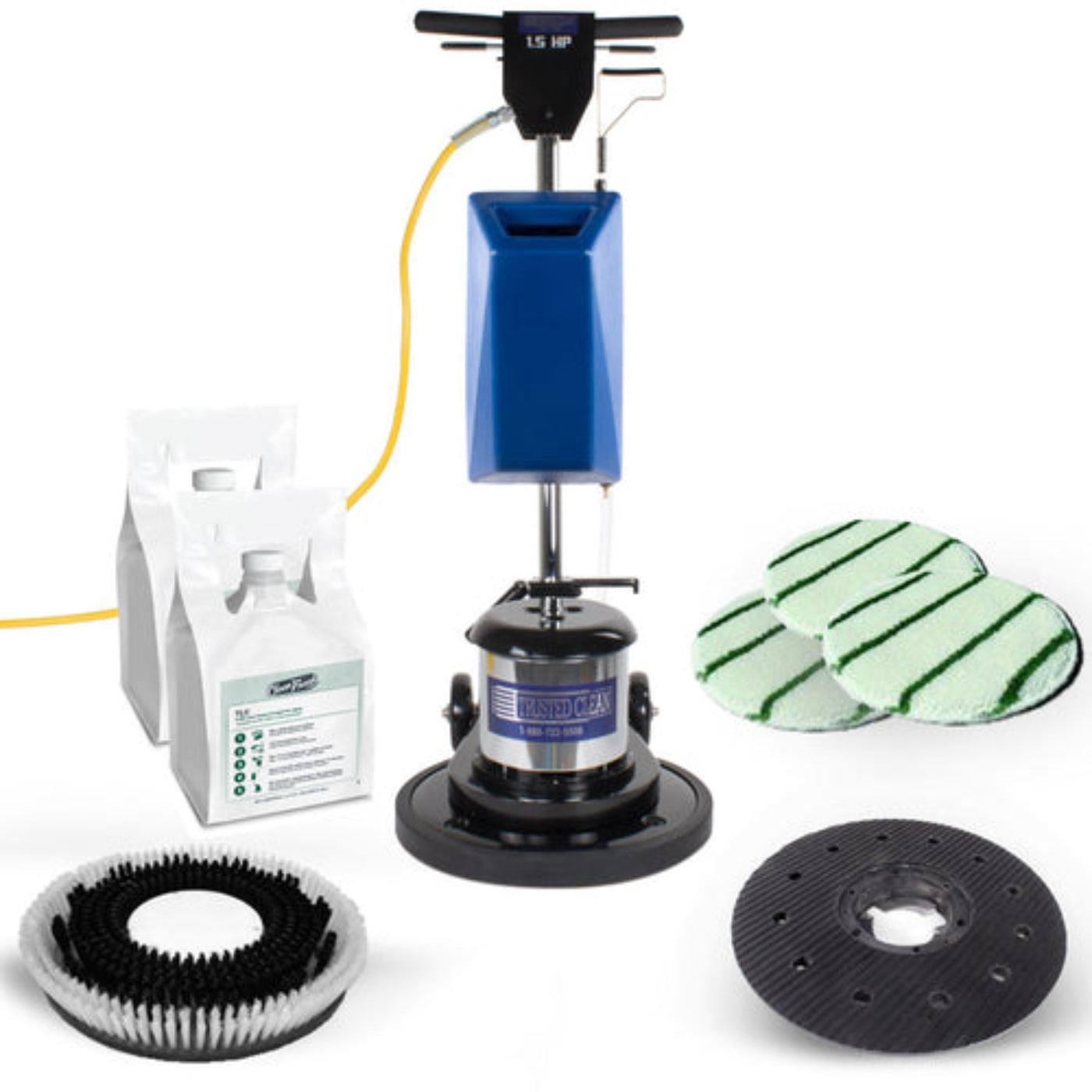 Trusted Clean Basic Carpet Scrubbing Package w/ 17" Floor Buffer, Carpet Brush & Bonnets - CPT-PACKAGE4