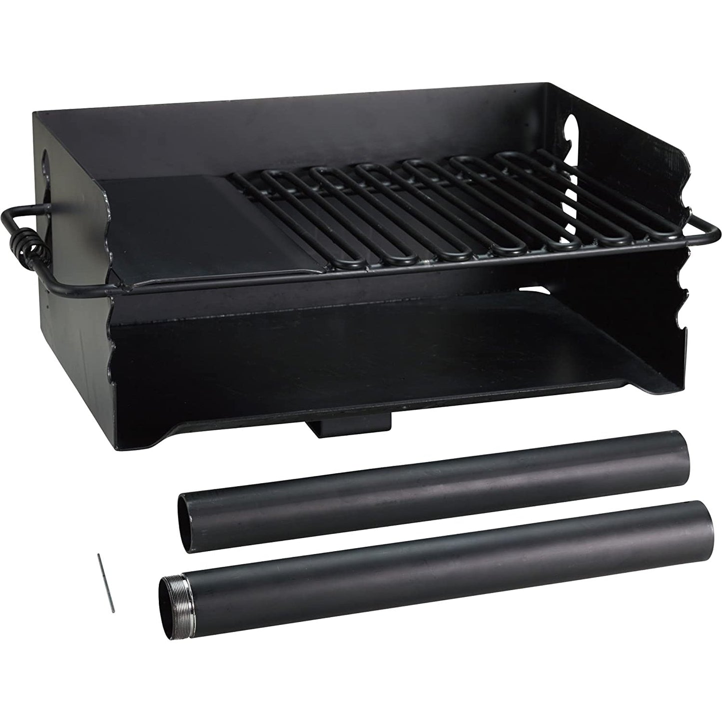 Pilot Rock Jumbo Park Style Steel Outdoor BBQ Charcoal Grill and Post, 6 Pack - 415883