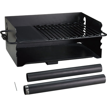Pilot Rock Jumbo Park Style Steel Outdoor BBQ Charcoal Grill and Post, 3 Pack - 415882