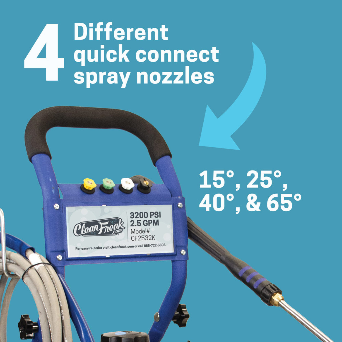 CleanFreak 6.5 HP Kohler SH256 Engine 2.5 GPM Pressure Washer (Gas) - 3,200 PSI - WET-CF2532K