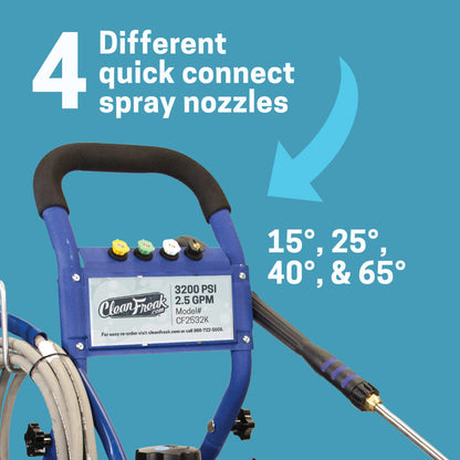 CleanFreak 6.5 HP Kohler SH256 Engine 2.5 GPM Pressure Washer (Gas) - 3,200 PSI - WET-CF2532K