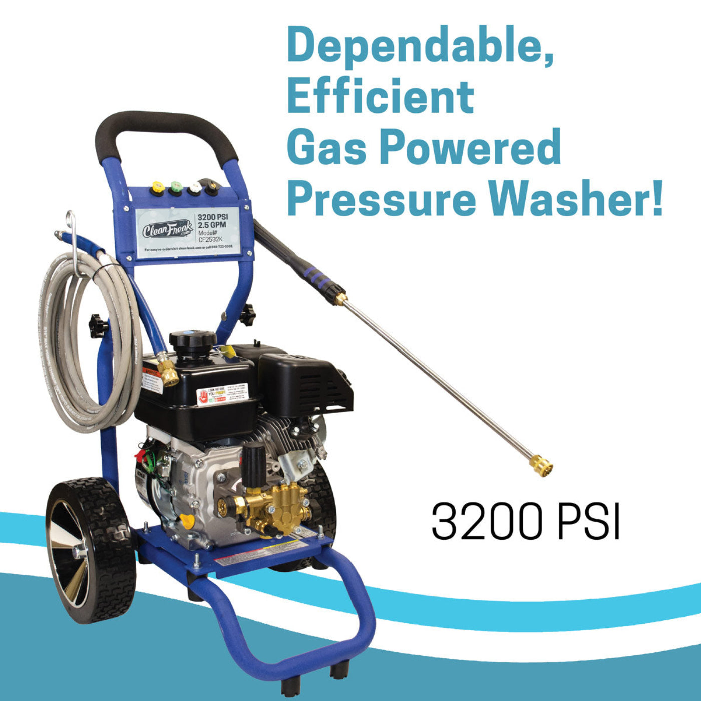 CleanFreak 6.5 HP Kohler SH256 Engine 2.5 GPM Pressure Washer (Gas) - 3,200 PSI - WET-CF2532K