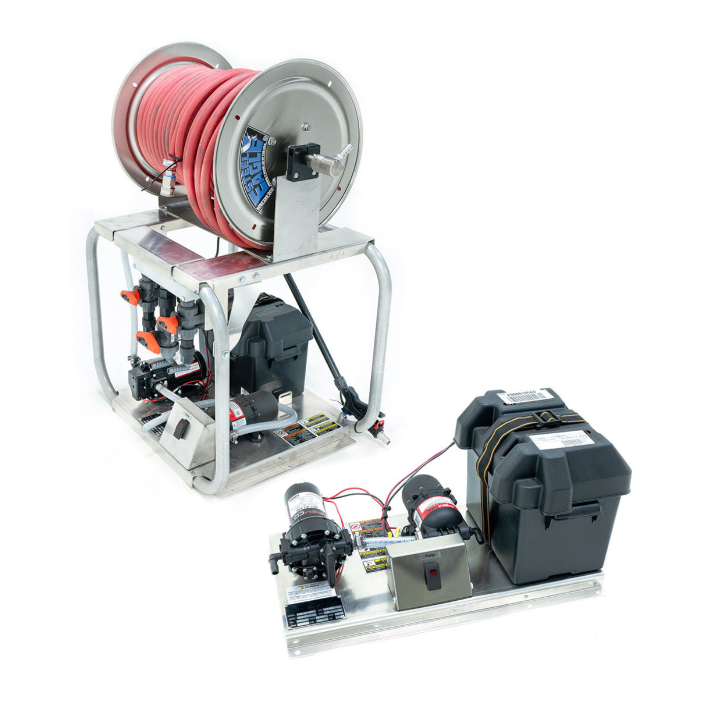 CleanFreak 12 Volt Softwash System (100 PSI @ 5.3 GPM) w/ Remco Pump - Optional Cage, Proportioner, Hose Reel & Spray Wand w/ Nozzle - WET-ASW-0008