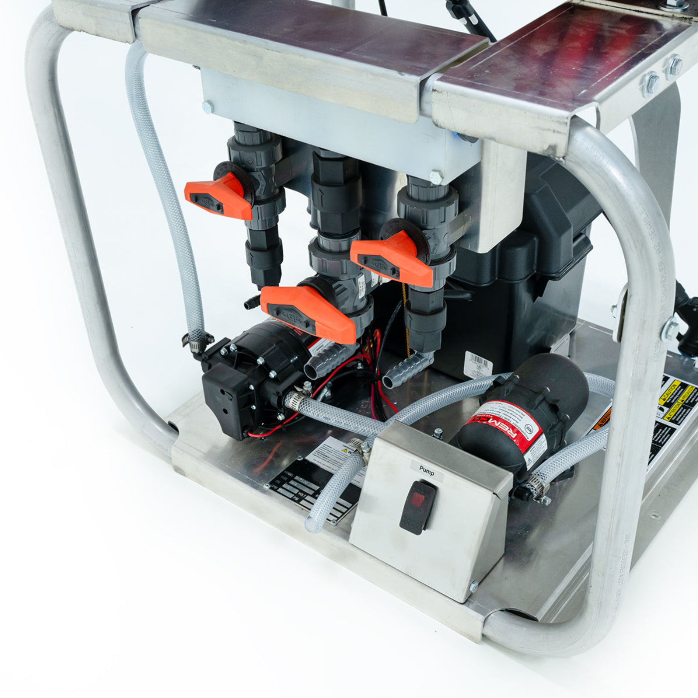 CleanFreak 12 Volt Softwash System (100 PSI @ 5.3 GPM) w/ Remco Pump - Optional Cage, Proportioner, Hose Reel & Spray Wand w/ Nozzle - WET-ASW-0008