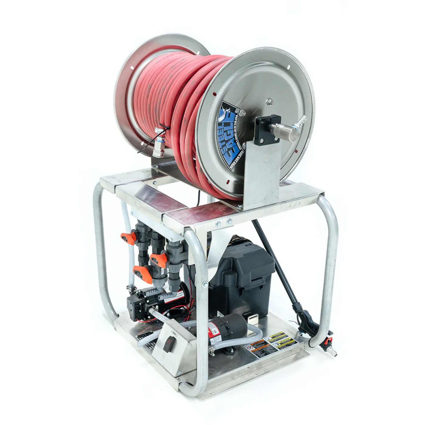 CleanFreak 12 Volt Softwash System (100 PSI @ 5.3 GPM) w/ Remco Pump - Optional Cage, Proportioner, Hose Reel & Spray Wand w/ Nozzle - WET-ASW-0008