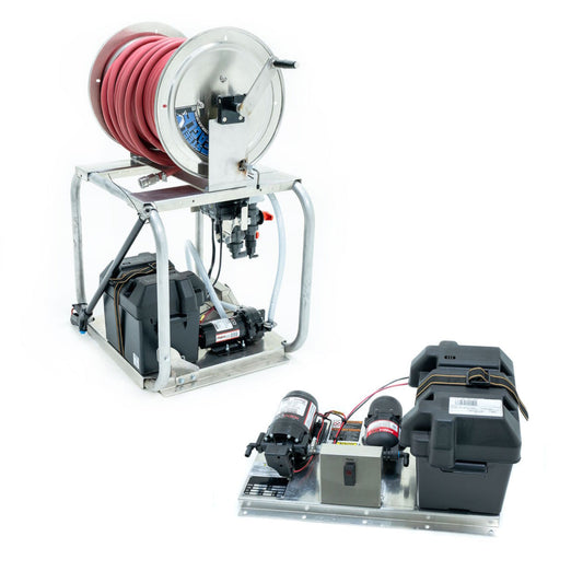 CleanFreak 12 Volt Softwash System (100 PSI @ 7.0 GPM) w/ Remco Pump - Optional Cage, Proportioner, Hose Reel & Spray Wand w/ Nozzle - WET-ASW-0007