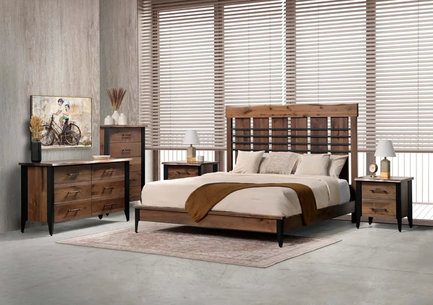 QW Amish Uptown 4pc Set - 211B-UPTOWN-Q