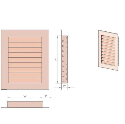 Copperlab Copper Louvered Gable End Vent - WLV1212F