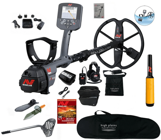 Minelab CTX 3030 Waterproof Metal Detector with Pro Find 35, and FREE High Plains Gear - 3228-0101-free-gear1-bundle