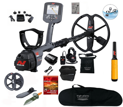 Minelab CTX 3030 Waterproof Metal Detector with Pro Find 35, and Extra 6" Smart Coil, High Plains Gear - 3228-0101-free-gear2-bundle
