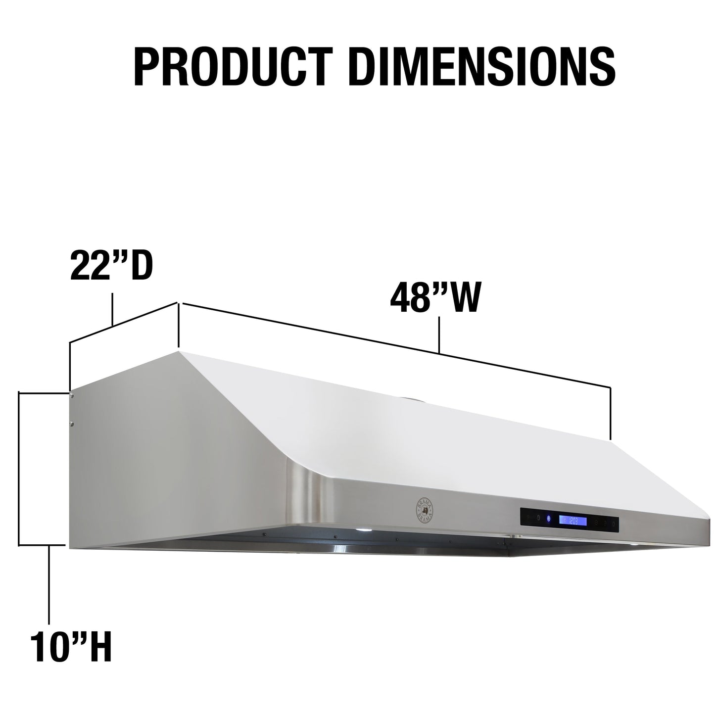 Vinotemp 48" Gas Range Hood, in Stainless Steel - BR-HD48SR