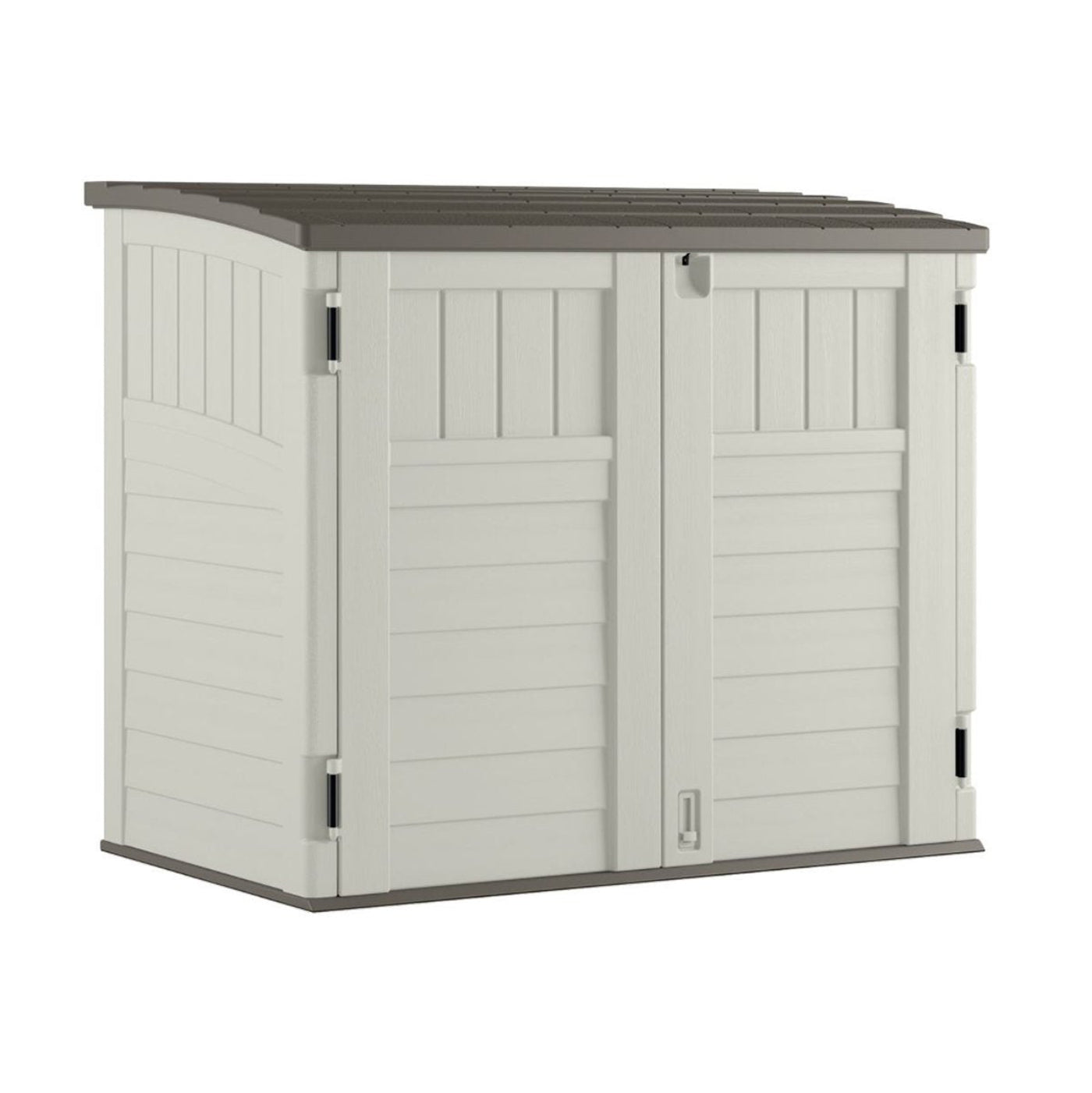 Suncast 34 Cubic Feet Horizontal Backyard Storage Stow Away Shed, Ivory (4 Pack) - 172828