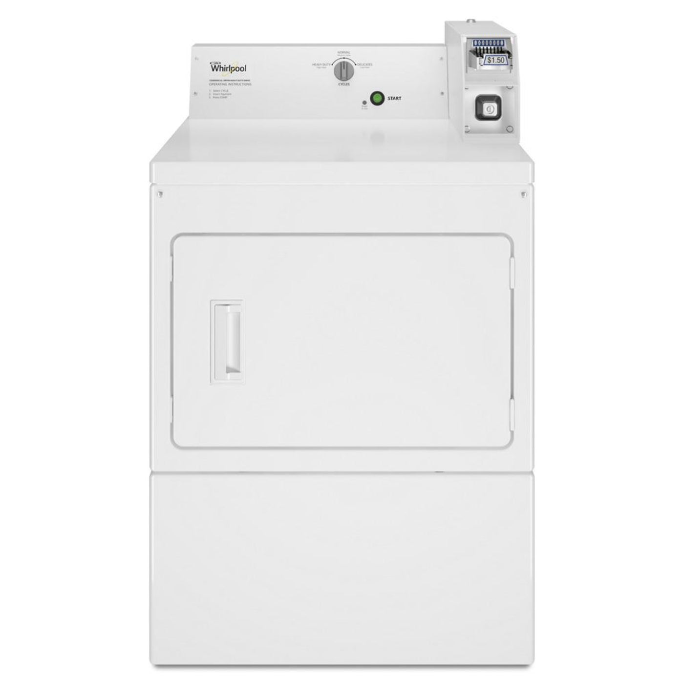WHIRLPOOL  Commercial Gas Super-Capacity Dryer, Coin-Slide and Coin-Box White - CGM2745FQ-KT