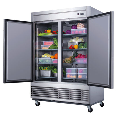 Chef AAA - Commercial 55" Reach-In Refrigerator Solid 2 Door 40 cu.ft. - T55R