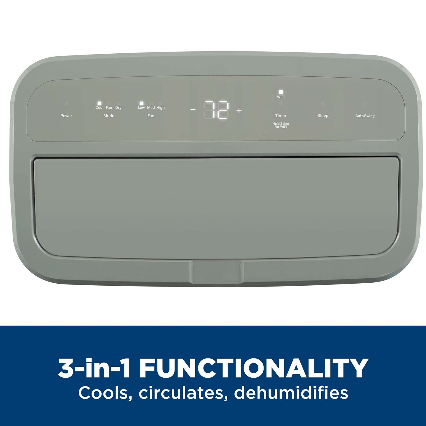 GE APPLIANCES APWD07JASG GE(R) 7,500 BTU Smart Portable Air Conditioner with Dehumidifier and Remote, Grey - APWD07JASG-KT