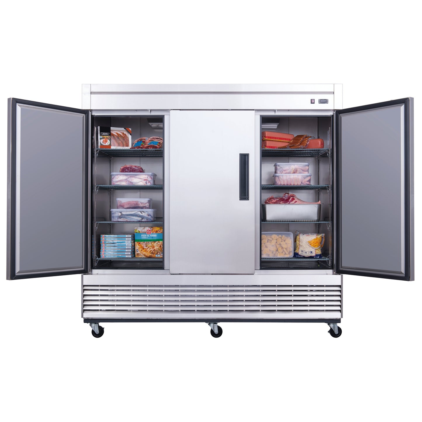 Chef AAA Commercial 83" Reach-In Refrigerator 3 Solid Door Stainless Steel 64 cu.ft. - T83R