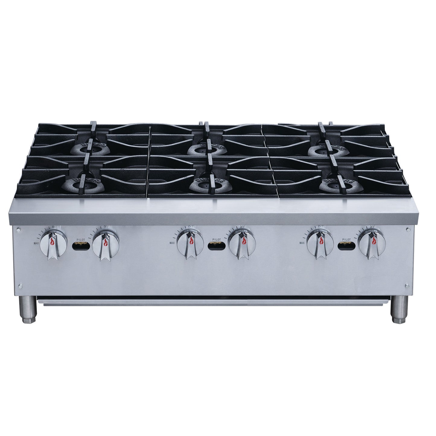 Chef AAA - TCHPA36 Commercial 36" Hot Plate with 6 Burners NG - TCHPA36