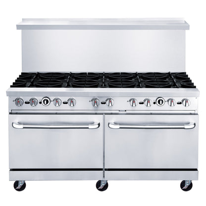 Chef AAA Commercial 60" Oven Range Ten Open Burner Natural Gas - TCR60-10B