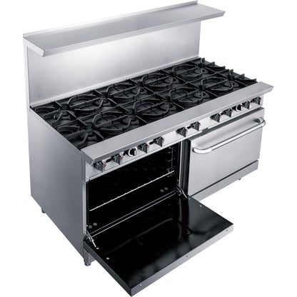 Chef AAA Commercial 60" Oven Range Ten Open Burner Natural Gas - TCR60-10B