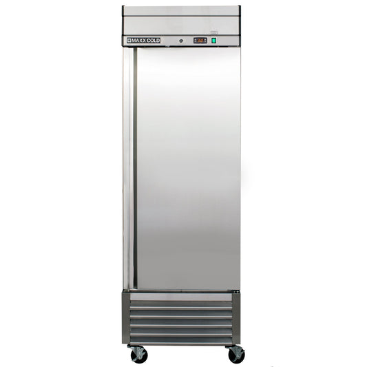 Maxx Cold Single Door Reach-In Refrigerator, Bottom Mount, 27"W, 23 cu. ft. Storage Capacity, in Stainless Steel - MXSR-23FDHC