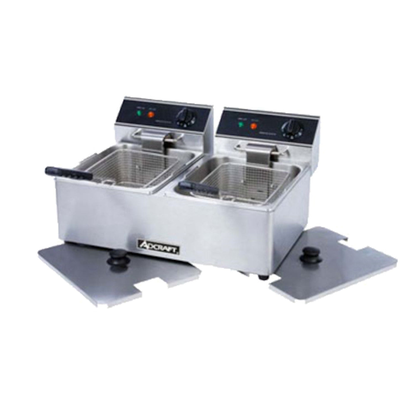 Adcraft DF-6L/2 Double Split Pot Electric Countertop Fryer - 30 lbs. per Hour Capacity - DF-6L/2