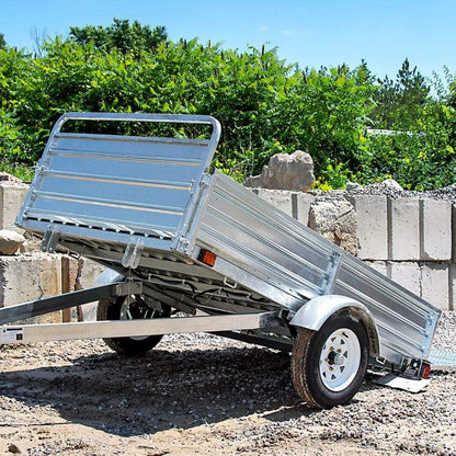DK2 5FT X 7FT Single Axle Utility Trailer Kit with Drive Up Gate- Galvanized
