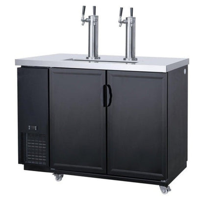 Chef AAA 60" Commercial Dual Tower 4 Tap Kegerator Beer Dispenser - TKB60-M2