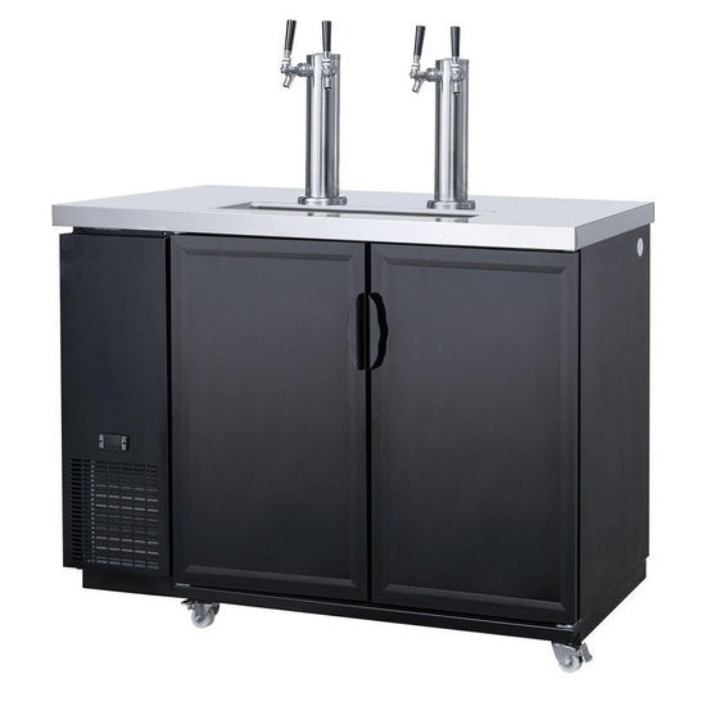 Chef AAA 60" Commercial Dual Tower 4 Tap Kegerator Beer Dispenser - TKB60-M2
