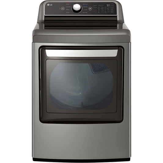 LG 7.3-Cu. Ft. Ultra Large Capacity Smart wi-fi Enabled Rear Control Gas Dryer with EasyLoad Door in Graphite Steel (DLG7401VE)