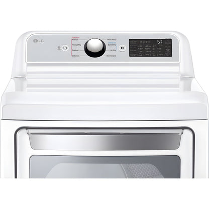 LG 7.3-Cu. Ft. Ultra Large Capacity Smart wi-fi Enabled Rear Control Gas Dryer with EasyLoad Door in White (DLG7401WE)