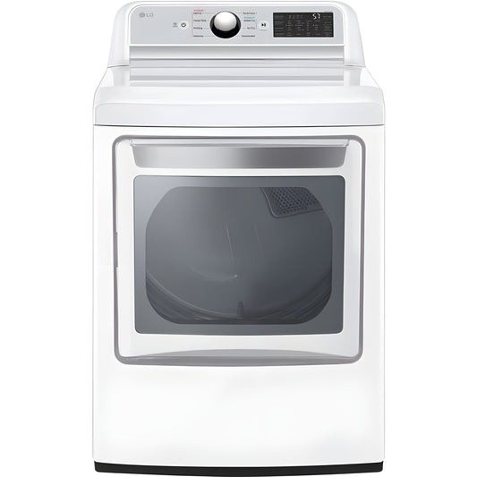 LG 7.3-Cu. Ft. Ultra Large Capacity Smart wi-fi Enabled Rear Control Gas Dryer with EasyLoad Door in White (DLG7401WE)