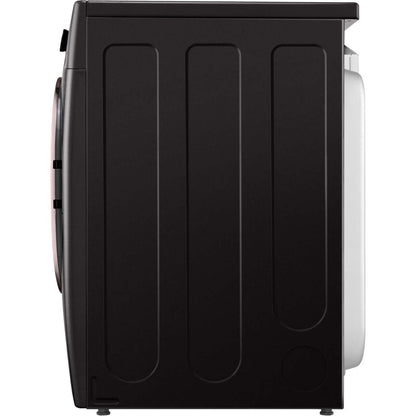 LG 27 In. 7.4-Cu. Ft. Front Load Gas Dryer with TurboSteam and Built-In Intelligence in Black Steel (DLGX4001B)