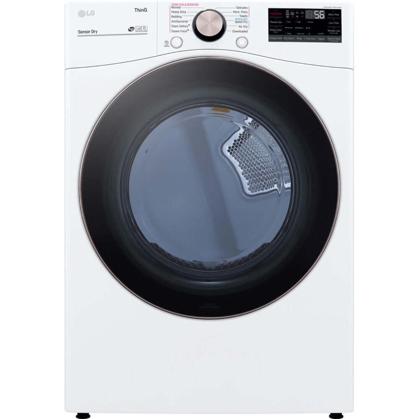 LG 27 In. 7.4-Cu. Ft. Front Load Gas Dryer with TurboSteam and Built-In Intelligence in White (DLGX4001W)