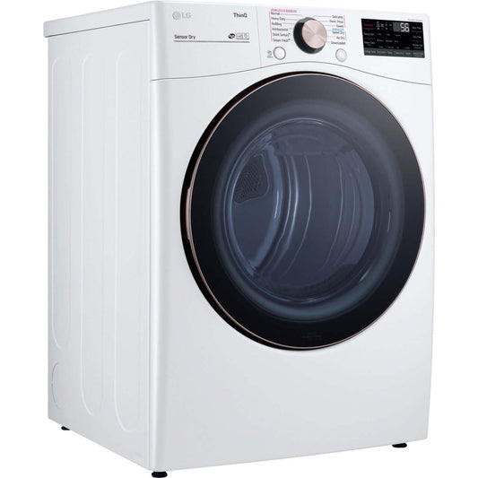 LG 27 In. 7.4-Cu. Ft. Front Load Gas Dryer with TurboSteam and Built-In Intelligence in White (DLGX4001W)