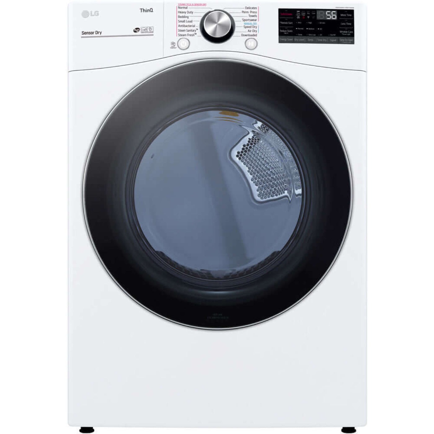 LG 27 In. 7.4-Cu. Ft. Front Load Gas Dryer with TurboSteam and Built-In Intelligence in White (DLGX4201W)