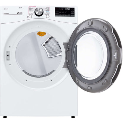 LG 27 In. 7.4-Cu. Ft. Front Load Gas Dryer with TurboSteam and Built-In Intelligence in White (DLGX4201W)