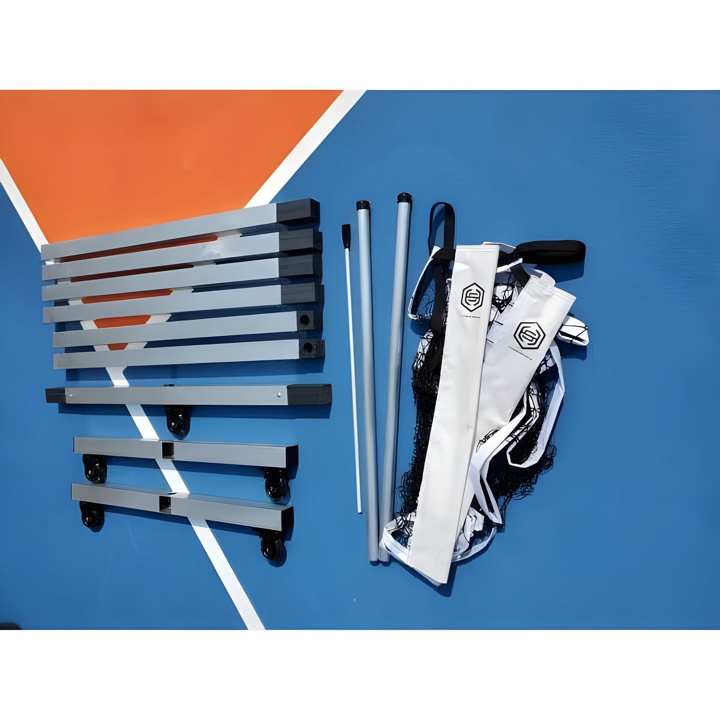 Dominator Standard Rolling Portable Pickleball Net - pb-frame