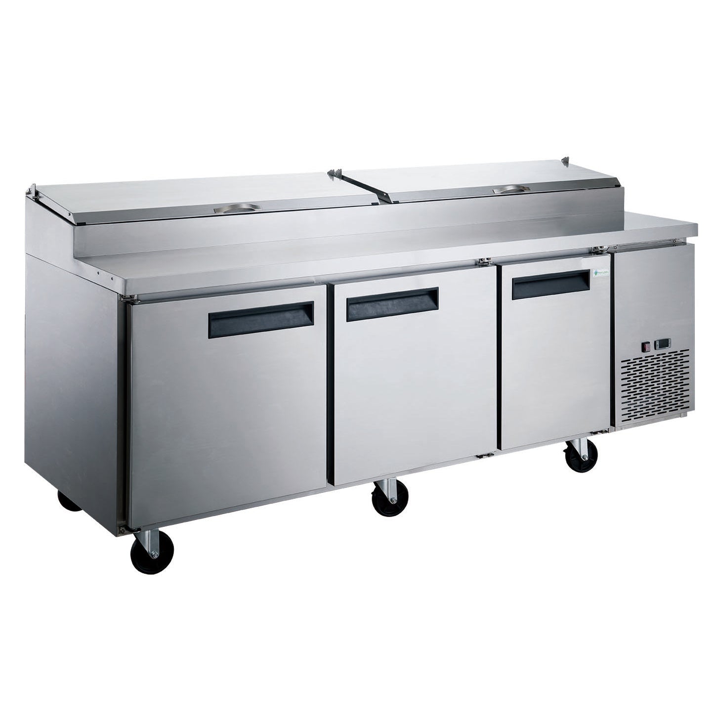 Chef AAA - TICL3-HC, Commercial 90" Pizza Prep Table Refrigerator 12 Pans 3 Door Stainless Steel 24.8 cu.ft. - TICL3-HC