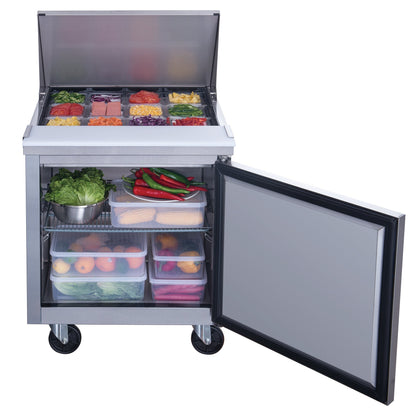 Chef AAA Commercial 29" 12 Pan Salad Sandwich Food Prep Table Refrigerator Mega Top 6.5cu.ft - TSP29M