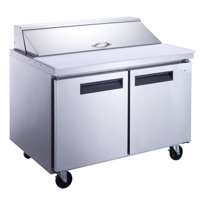 Chef AAA Commercial 48" 18 Pan Salad, Sandwich Food Prep Table Refrigerator Mega Top 11.47 cu. ft. - TSP48-18M