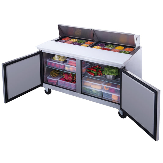 Chef AAA Commercial 60" 16 Pan Salad Sandwich Food Prep Table Refrigerator - TSP60