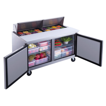 Chef AAA Commercial 60" 16 Pan Salad Sandwich Food Prep Table Refrigerator - TSP60