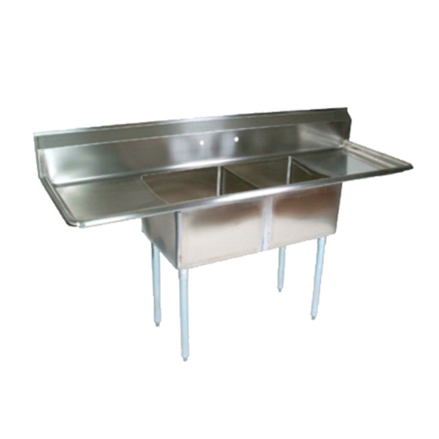 John Boos E2S8-18-12T18 Two-Compartment E-Series Sink with 18" L&R Drainboard