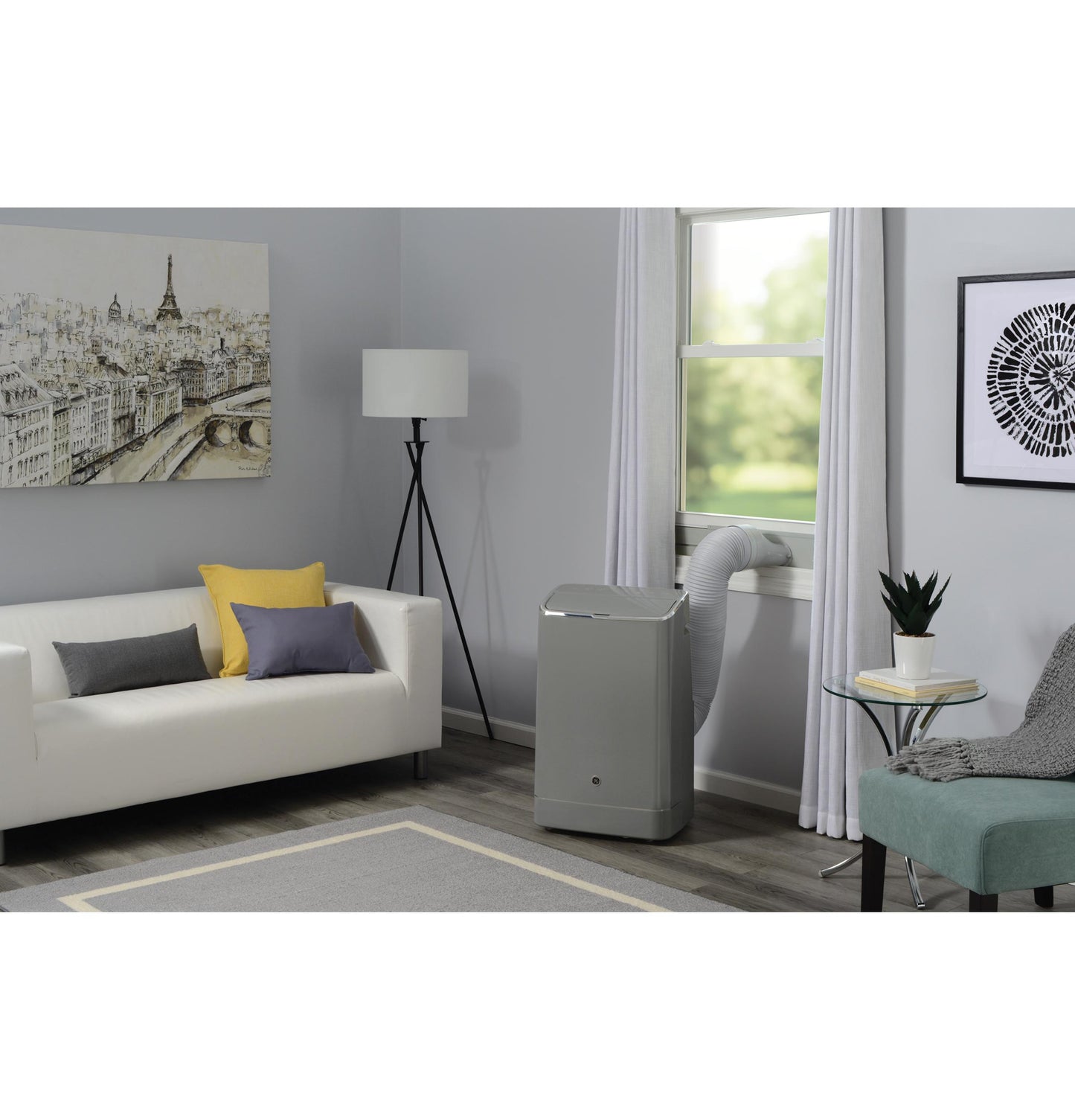 GE APPLIANCES APCD10JASG GE(R) 10,500 BTU Portable Air Conditioner with Dehumidifier and Remote, Grey - APCD10JASG-KT