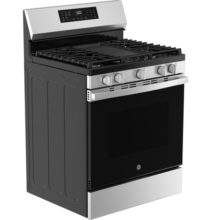 GE APPLIANCES GGF600AVSS GE(R) 30" Free-Standing Gas Convection Range with No Preheat Air Fry and EasyWash(TM) Oven Tray - GGF600AVSS-KT