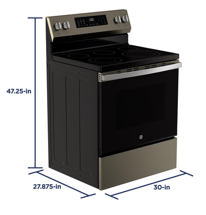 GE APPLIANCES GRF600AVES GE(R) 30" Free-Standing Electric Convection Range with No Preheat Air Fry and EasyWash(TM) Oven Tray - GRF600AVES-KT